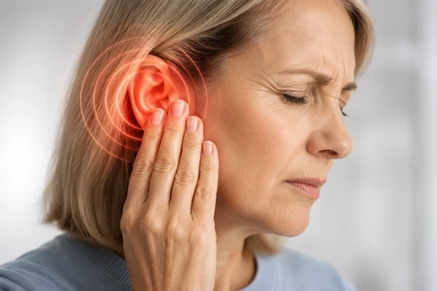 Close up of a person's ear